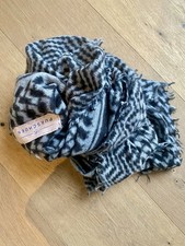 PURSCHOEN 100% Kaschmir Schal, Pali Muster Grau / Schwarz Neuwertig