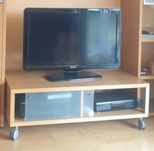 HÜLSTA NOW! Time TV Bank Buche Natur 120*60*40 auf Rollen 