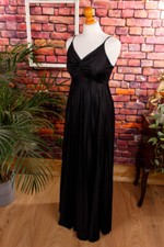 Vintage orig 70er Abendkleid bodenlang schwarz Plissee Schimmer elegant Diva S
