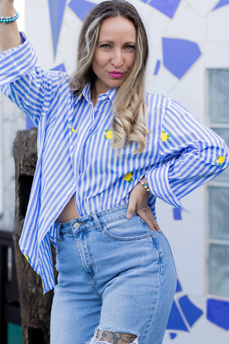 Oversize bluse limone - oversize, „limone“