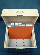 Nr.6 - Holz Karteikasten HAN - Nr.504 - 60er Jahre mit Leitkarten - DIN - A4