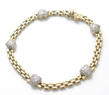 Armkette 750 Gold 18 Karat Gelbgold Armband bracelet Diamanten Herz oro G3525/25