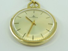 Vintage DUGENA Taschenuhr Handaufzug vergoldet mit Kette