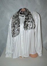 Schwarz/weiße Chiffon Stola 140 x 30 zum Abendkleid