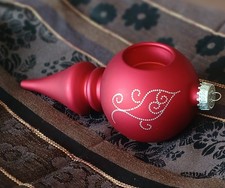 PartyLite P91001 Teelichthalter Weihnachtskugel Rot