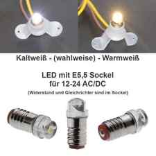 LED Lämpchen E5,5 Sockel Gewinde Fassung E5.5 LEDs 3-24V AC/DC Modellbau H0 TT N
