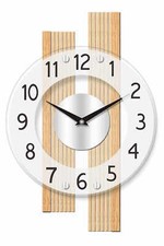 AMS -Wanduhr Buche Massivholz Funk 41cm- 5874 Moderne Wanduhr mit Funkwerk, Funk