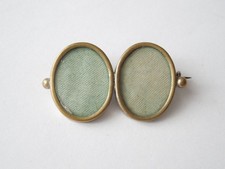 Antike Brosche Doppelrahmen Porträt Miniatur Fotobrosche um 1900/4,3 g/4,5x2,5cm