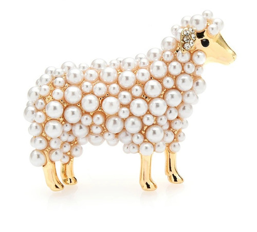 Schaf brosche 585er - brosche, gold