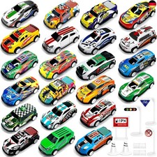 TOYABI Auto Spielzeug Set, Spielzeugautos Metall, 22 Stück Kleine Spielzeugauto 