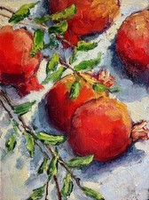 Granatäpfel mit Blättern