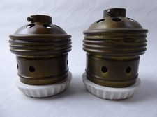 alte sehr schöne original Messing/Porzellan Lampenfassung E40