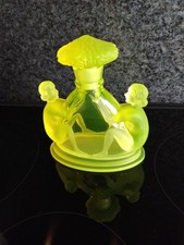 Art Deco Flacon Uranglas Schlevogt Hoffmann Gablonz Czech Crystal