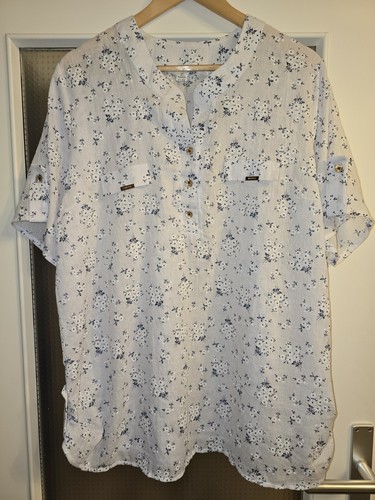 Damen bluse weiss geblühmt - weiss,