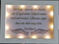 Geschenk TRAUER/ERINNDERUNG verschiedene Motive LED Bilderrahmen personalisiert