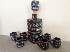 TIKI Flasche (400ml) mit 6 Gläsern (60er Jahre Südsee Vintage)