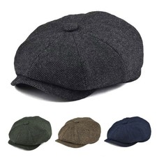 Herren Ballonmütze Schirmmütze Wolle Schiebermütze Gatsby Mütze Achteckige Kappe