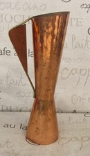 Kupfervase Vase Griff Teakholz