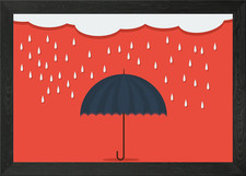 Regentropfen mit Regenschirm