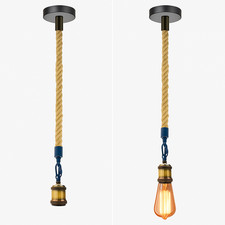 Vintage Hanfseil Pendelleuchte