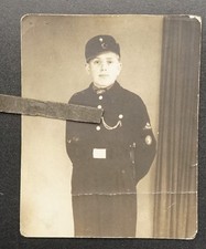 Foto Portrait Wk2 Kindersoldat Junge Jugend Uniform Ärmel Messer Schnur Mütze