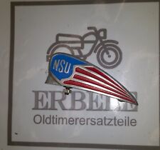 NSU Quickly Emblem Blau Rot, Wappenschild für Schutzblech. Länge ca. 85 mm