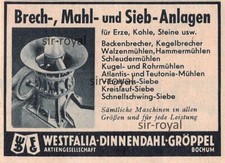 Westfalia Dinnendahl Gröppel AG - Bochum - 1939 - Werbung Reklame ~9x6cm