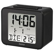 Hama Funkwecker Wecker Funkuhr DCF Cube m. Snooze Kalender Thermometer Schwarz