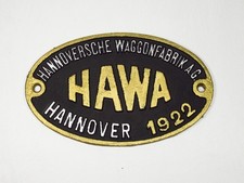 Original Waggonschild - HAWA Hannover von 1922