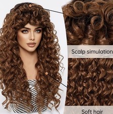 Perücke Braun Locken 61 Cm
