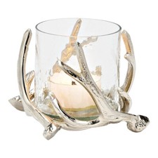 Windlicht Geweih Metall Alu