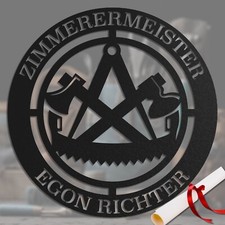 Zimmerer Beruf Geschenk - Zunftzeichen Schild mit Wunschtext