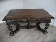 Antik Barock Renaissance Schreibtisch Löwen geschnitzt Prunk Tisch um 1880 EK614