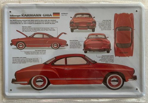 Karmann ghia blechschild - ghia,