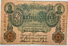 Deutsches reich mark - 50, 1910