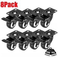 4/8X Schwerlastrollen Für Möbel 50mm 400KG Transportrollen Lenkrollen Mit Bremse