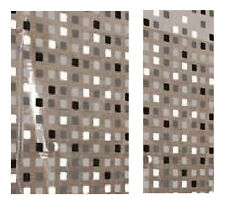2 Austauschrollos 128x240 u. 53x240 cm für Eck-Duschrollo Mosaik, grau 