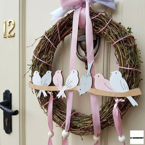Kranz rosa 26cm - , vögel