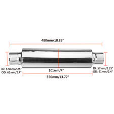 2.5" 57mm Lang 480mm Universal Auto Auspuff Endtopf Schalldämpfer Edelstahl
