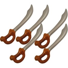 5 aufblasbare Schwerter Pirat 60cm Piratenschwert Fasching Karneval Deko