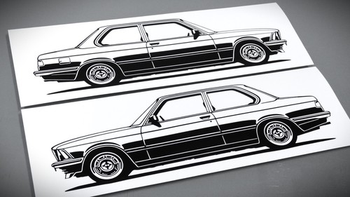 Bmw e21 aufkleber silhouette - aufkleber,