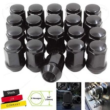 20x Radmuttern M12x1,25 SW19 für Stahl- & Alufelgen Geschlossen Mutter Schwarz
