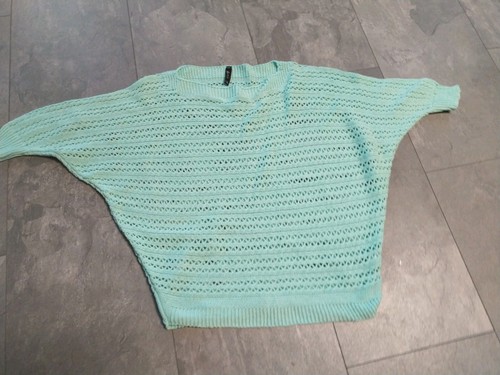 Pullover mit lochmuster mint - ,