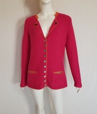 Pierre Claire wunderschöne feminine sehr dicke Kaschmir Strickjacke Magenta