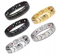 LUXUS Armband  Armkette Magnet Abnehmen Schwarz für Herren Damen Magnetarmband