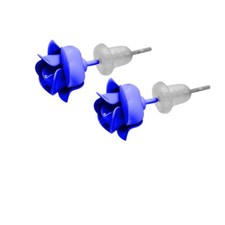 1 Paar hübsche Ohrstecker in Rosenform pink gelb blau schwarz weiß rot Rose