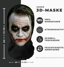 Realistische Joker  3D-Druck Vollgesichtsmaske – Atmungsaktiv, leicht