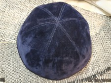1x Kippa, Jarmulke, Kippah, Kipa XXl  dunkelblau Samt, 6 Teile, 21-22 cm