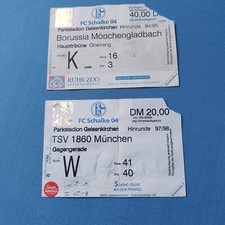 Schalke 04 Eintrittskarten, 2 Stück, Parkstadion, 90 er Jahre, für Sammler