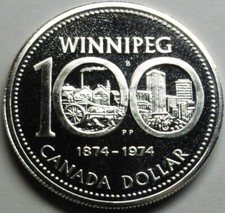 Kanada 1 Dollar 1974 Silber 100 Jahre Winnipeg .PP-/Proof- mit Kapsel